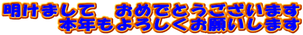 明けまして　おめでとうございます
本年もよろしくお願いします